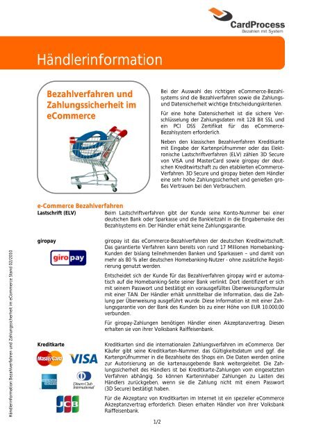 Bezahlverfahren und Zahlungssicherheit im eCommerce