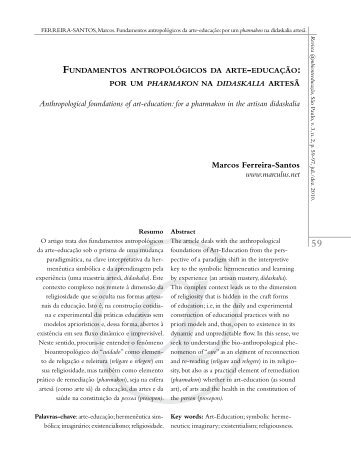 FERREIRA-SANTOS, Marcos. Fundamentos antropológicos da arte