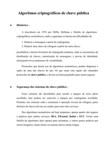 Algoritmos criptográficos de chave pública