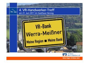Vortrag zum Thema Sicherheit - VR-Bank Werra-Meißner eG