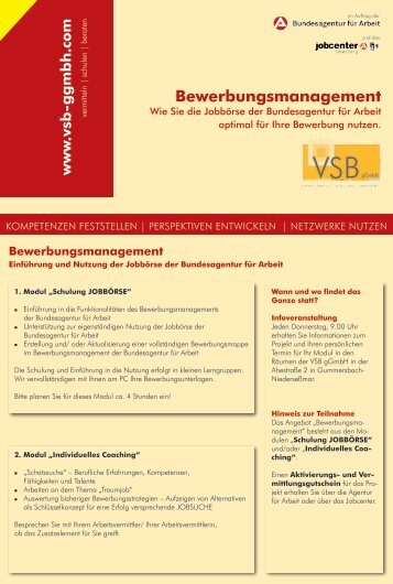 Flyer-Bewerbungsmanagement Gummersbach - VSB gGmbH