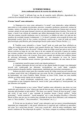 O TERMO MORAL - Unisinos