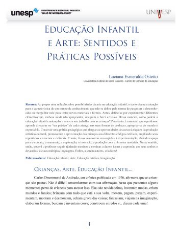 Educação Infantil e Arte: Sentidos e Práticas Possíveis