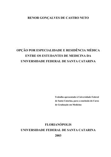 renor gonçalves de castro neto opção por especialidade e ...