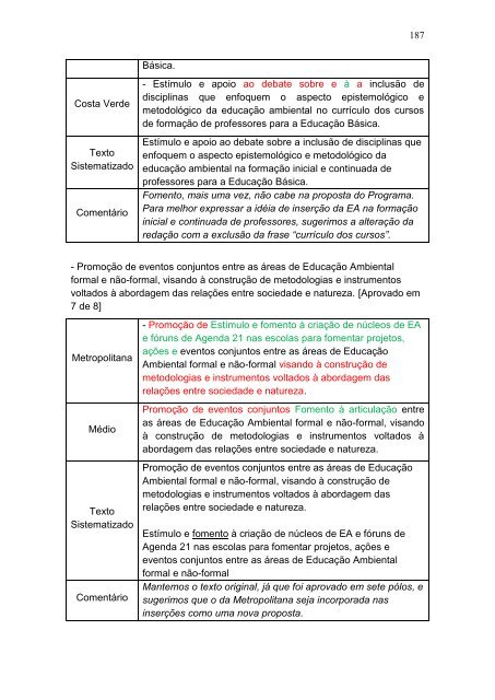 A construção do Programa Estadual de Educação Ambiental