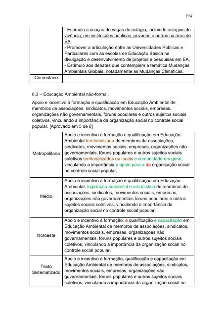 A construção do Programa Estadual de Educação Ambiental