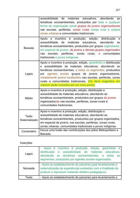 A construção do Programa Estadual de Educação Ambiental