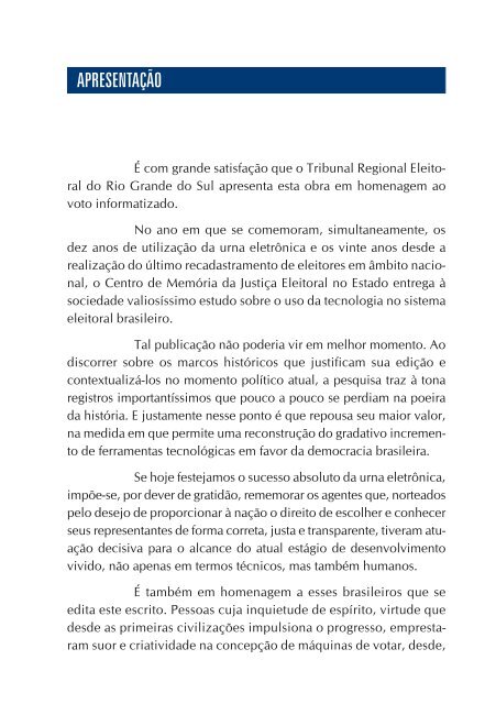 Voto Eletrônico - Tribunal Regional Eleitoral do Rio Grande do Sul