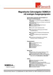 Magnetischer Zahnradgeber SGM2G-A mit analogen ... - VS Sensorik