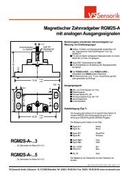 Magnetischer Zahnradgeber RGM2S-A mit analogen ... - VS Sensorik