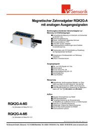 Magnetischer Zahnradgeber RGK2G-A mit analogen ... - VS Sensorik