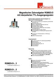 Magnetischer Zahnradgeber RGM2G-D mit ... - VS Sensorik