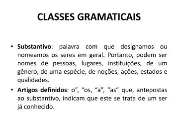 CLASSES GRAMATICAIS - IFSP