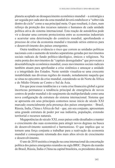 Brasil e China no Reordenamento das Relações ... - Funag