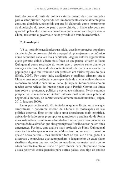 Brasil e China no Reordenamento das Relações ... - Funag