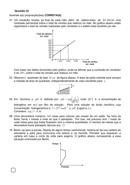 Prova comentada - Vestibular UFSC/2008