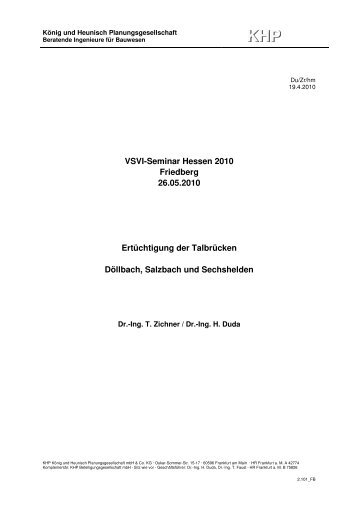 Dr.-Ing. Zichner, Dr.-Ing. Duda, KHP Frankfurt - VSVI Hessen