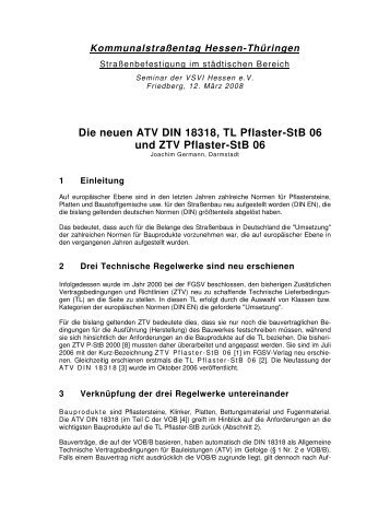 Die neuen ATV DIN 18318, TL Pflaster-StB 06 und ... - VSVI Hessen