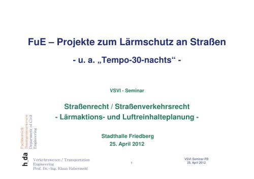 5.) Prof. Dr.-lng. Klaus Habermehl, Hochschule ... - VSVI Hessen