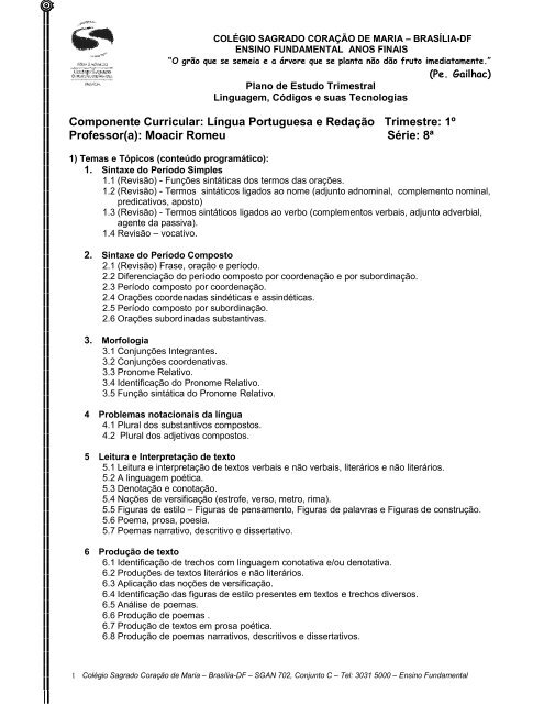 Emprego de pronomes relativos - Planos de aula - 8º ano - Língua