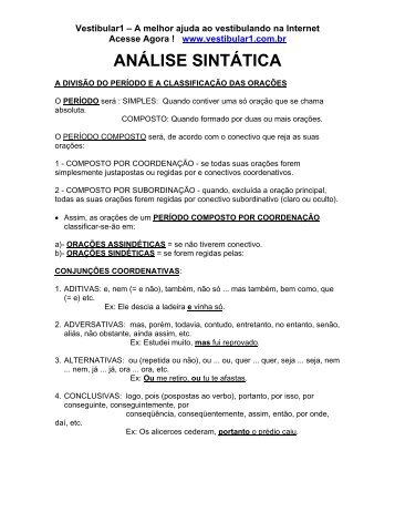 ANÁLISE SINTÁTICA