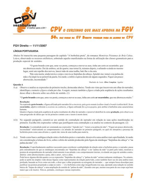 CPVO cursinho que mais aprova na FGV