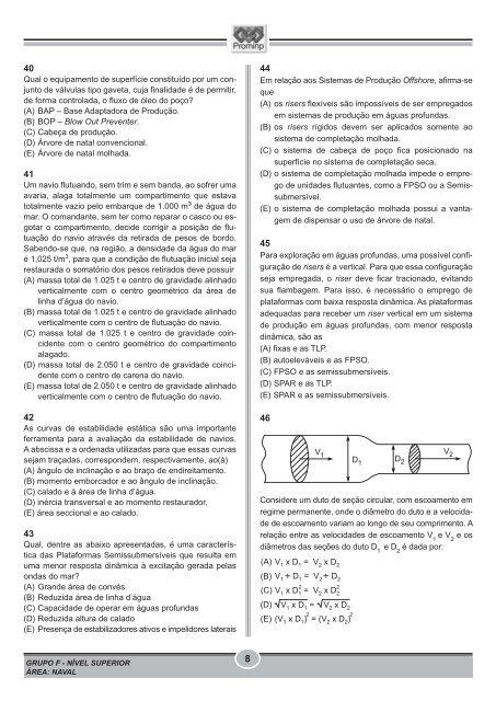 PROVA 11 - GRUPO F - NÍVEL SUPERIOR - ÁREA ... - Prominp