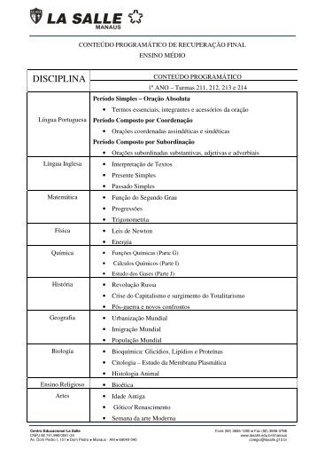 DISCIPLINA - Portal La Salle