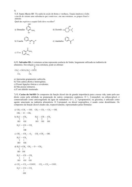 lista de exercicio -8 - FUNÇÕES OXIGENADAS - Campus Porto ...