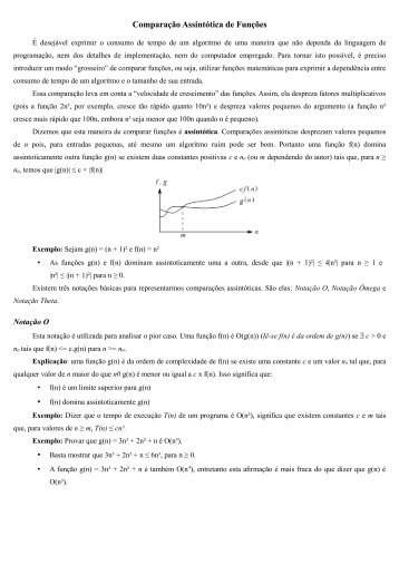 Comparação Assintótica de Funções - Blog FIMES