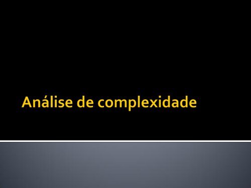 Análise de complexidade - UFMG