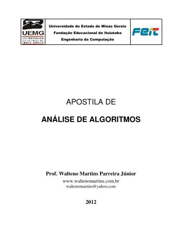 APOSTILA DE ANÁLISE DE ALGORITMOS - Professor Walteno