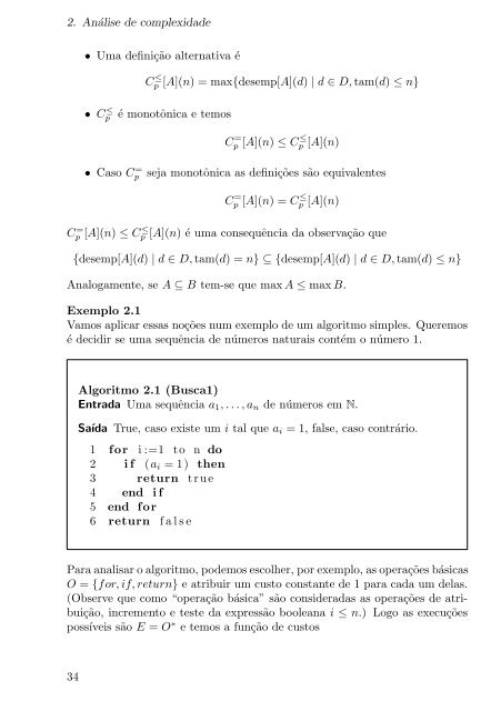 Algoritmos e complexidade Notas de aula - Arquivo Escolar