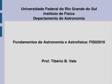 Movimento dos planetas, classificação e distâncias - Instituto de ...