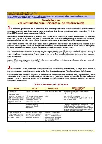 «O Sentimento dum Ocidental», de Cesário Verde - Resumos.net