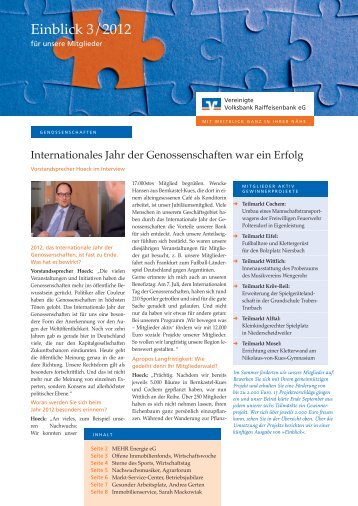 Ausgabe Nr. 3 - 2012 - Vereinigte Volksbank Raiffeisenbank eG