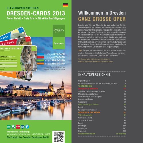 Broschüre Dresden-Cards 2013