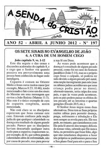 `,zftNo 52 -iéxBRIIJ`A A kJUNtIo 2012 - N° A197 - A Senda do Cristão