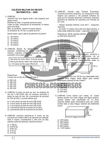 colégio militar do recife matemática – 2006 - GAP | Cursos e ...