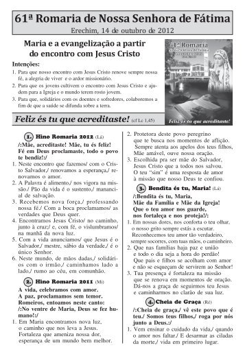 cantos romaria 2012.pdf - Diocese de Erexim