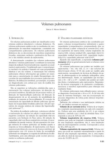 Volumes pulmonares - Jornal Brasileiro de Pneumologia