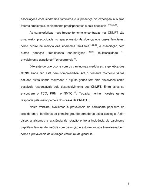 carcinoma papilífero familiar de tireóide - Faculdade de Medicina ...