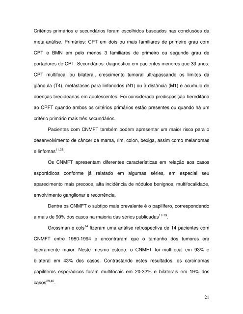 carcinoma papilífero familiar de tireóide - Faculdade de Medicina ...