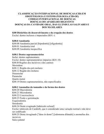 CLASSIFICAÇÃO INTERNACIONAL DE DOENÇAS \(CID ... - CFO