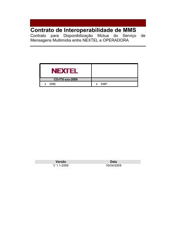 Contrato de Interoperabilidade de MMS - Nextel