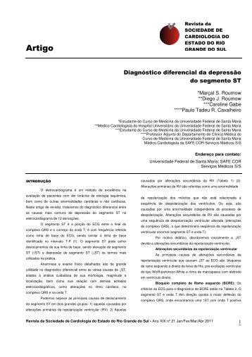 Diagnóstico diferencial da depressão do segmento ST - SOCERGS