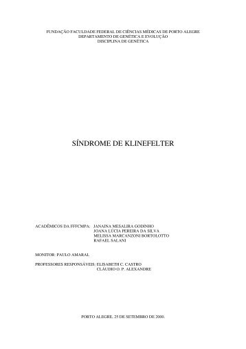 SÍNDROME DE KLINEFELTER - Genética - ufcspa