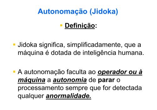 Autonomação - Engenharia de Produção e Transportes