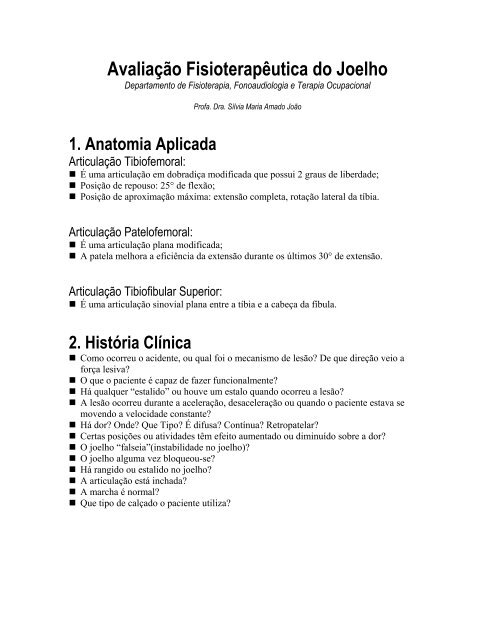 FICHA DE AVALIAÇÃO EM FISIOTERAPIA, PDF, Especialidades médicas