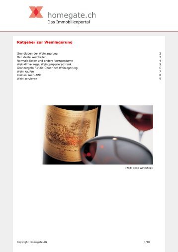 Ratgeber zur Weinlagerung - Homegate.ch
